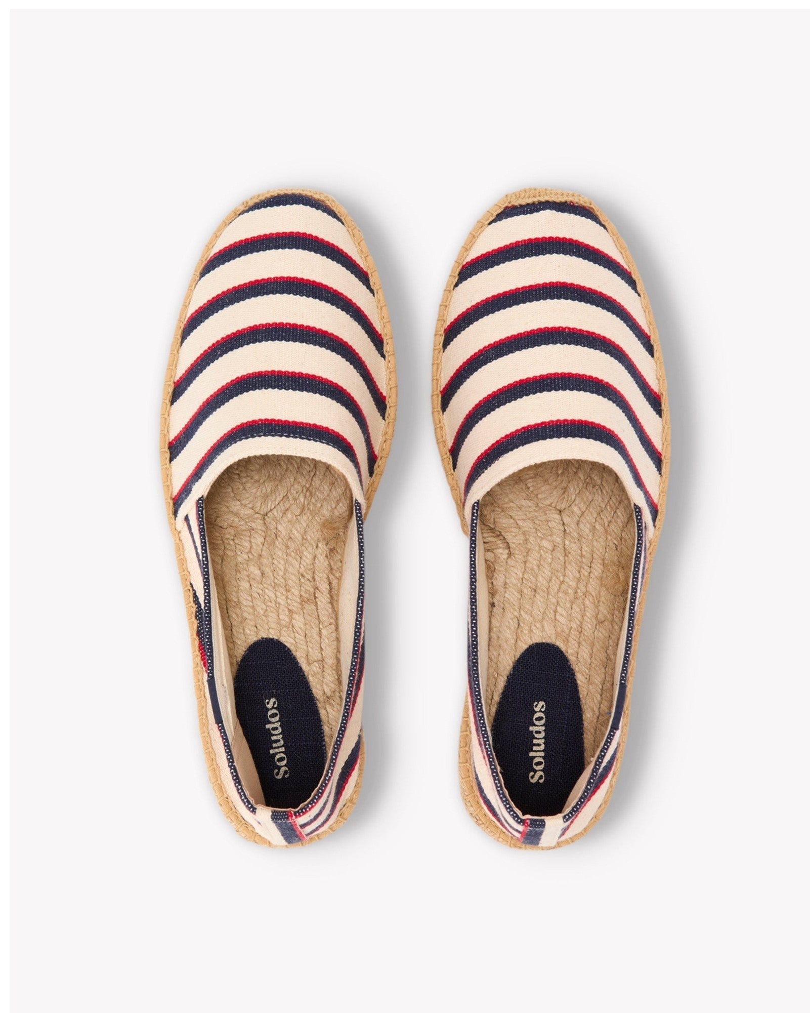 The Original Espadrille - Classic Stripes - Ivory / Navy / Red - Men's - Men's Espadrilles - Ivory / Navy / Red - Soludos -