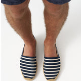 The Original Espadrille - Classic Stripes - Dark Navy / Ivory - Men's - Men's Espadrilles - Dark Navy / Ivory - Soludos -