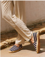 The Original Espadrille - Classic Stripes - Navy / Ivory / Red - Men's - Men's Espadrilles - Navy / Ivory / Red - Soludos - 