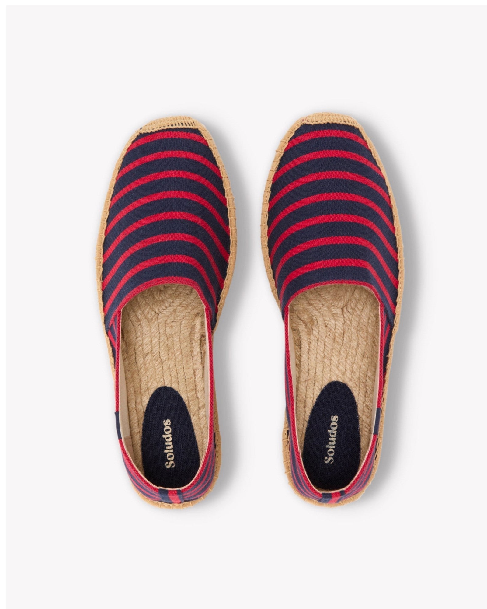 The Original Espadrille - Classic Stripes - Dark Navy / Red - Men's - Men's Espadrilles - Dark Navy / Red - Soludos -