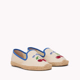 The Smoking Slipper - Embroidery / Ma Cherie - Ivory / Blue - Women's - Women's Espadrilles - Ivory / Blue - ET2C -